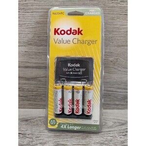 Kodak K620-PC Ni-MH Battery Charger with 4 AA NiMH Batteries New Sealed Compact